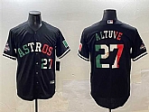 Men's Houston Astros #27 Jose Altuve Black Mexico With World Serise Champions Patch Cool Base Stitched Jersey Dzhi,baseball caps,new era cap wholesale,wholesale hats